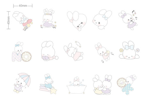 45PCS/PACK Cute Rabbit Sticker Marker
