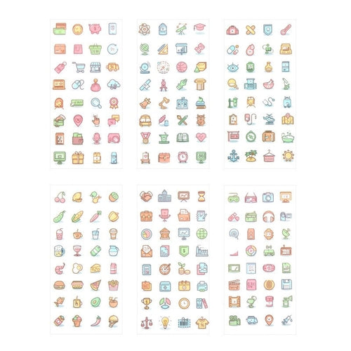 6PCS/ PACK Cute Label Sticker Marker