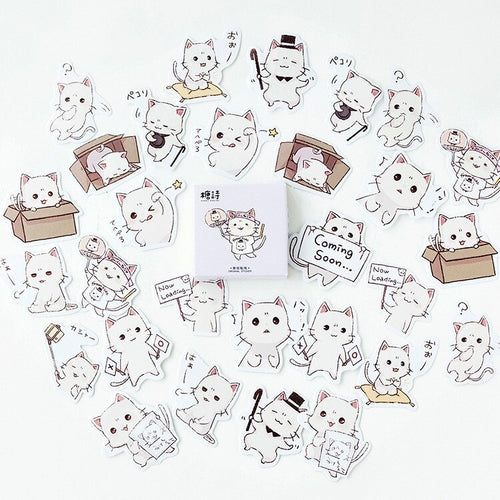 45PCS/PACK Cute Cat Sticker Marker Planner