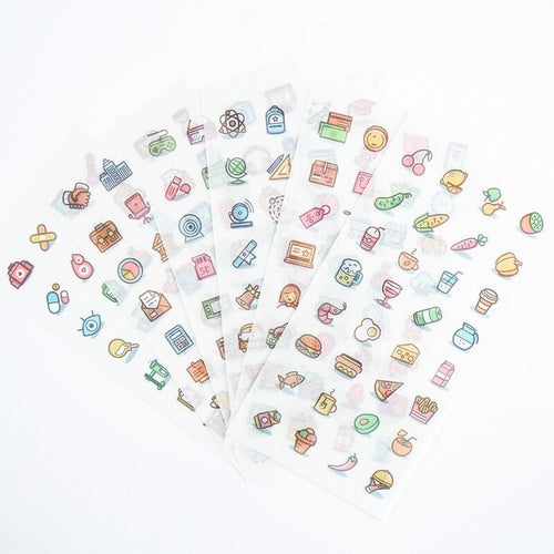 6PCS/ PACK Cute Label Sticker Marker