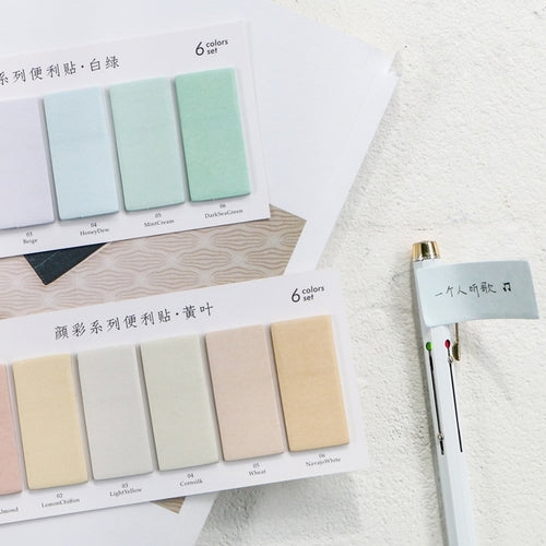 Cute Solid Color Sticker Bookmark Marker