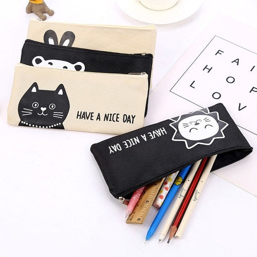 Pencil case with cute animals