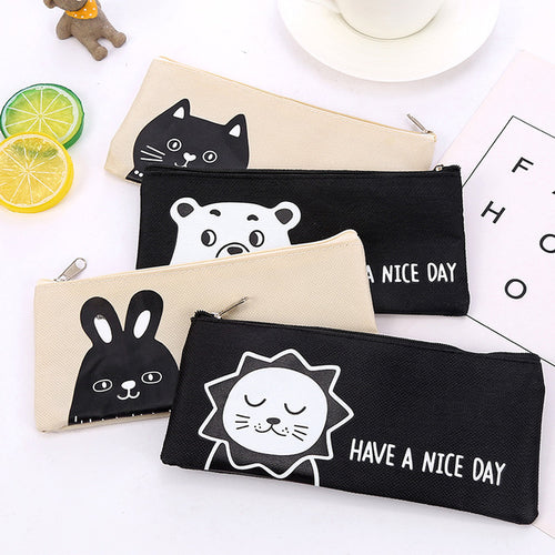 Pencil case with cute animals